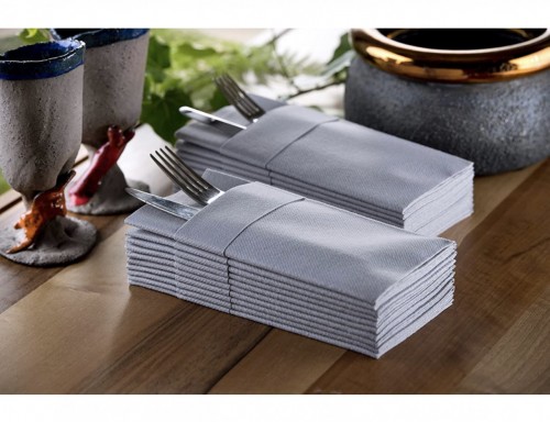 商務用刀叉袋折法無塵餐巾紙(40CM*40CM ) 1000張/箱 灰